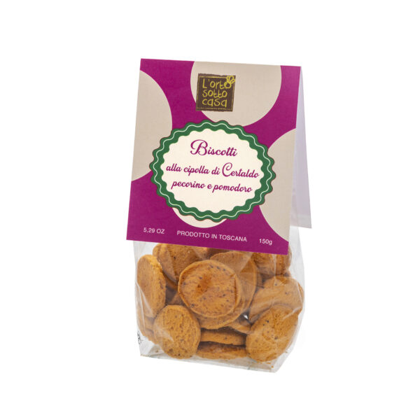 Biscotti alla Cipolla di Certaldo, Pecorino e Pomodoro 150gr.